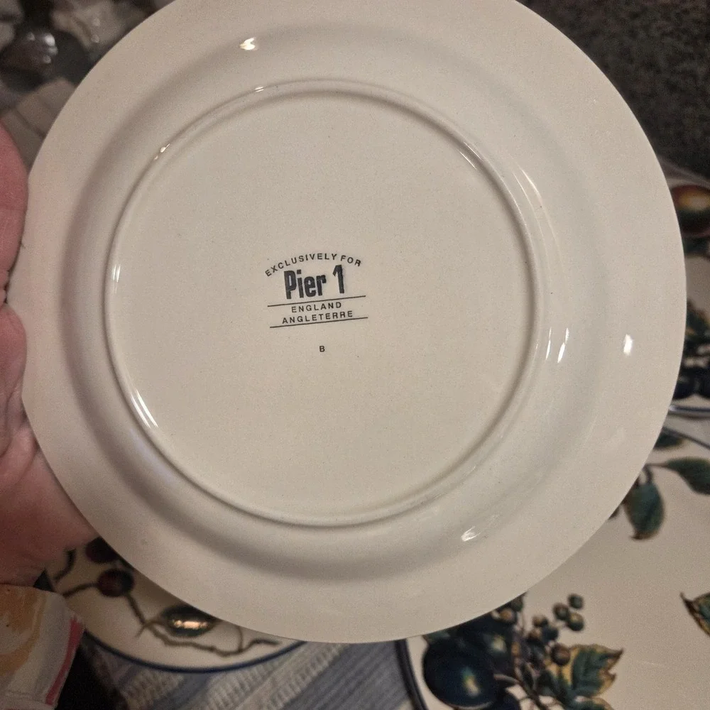 Pier 1 Macintosh Dinner & Salad Plate Set - Made in England - Angleterre